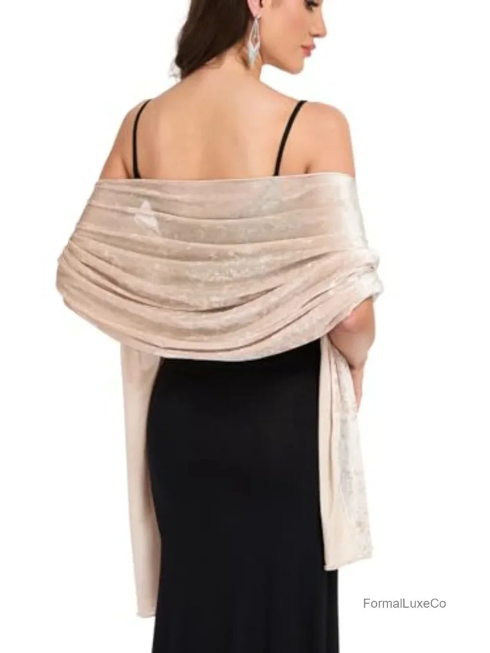 Knit Velvet Mesh Shawl Wrap for Wedding Evening Dress Bridal Scarf